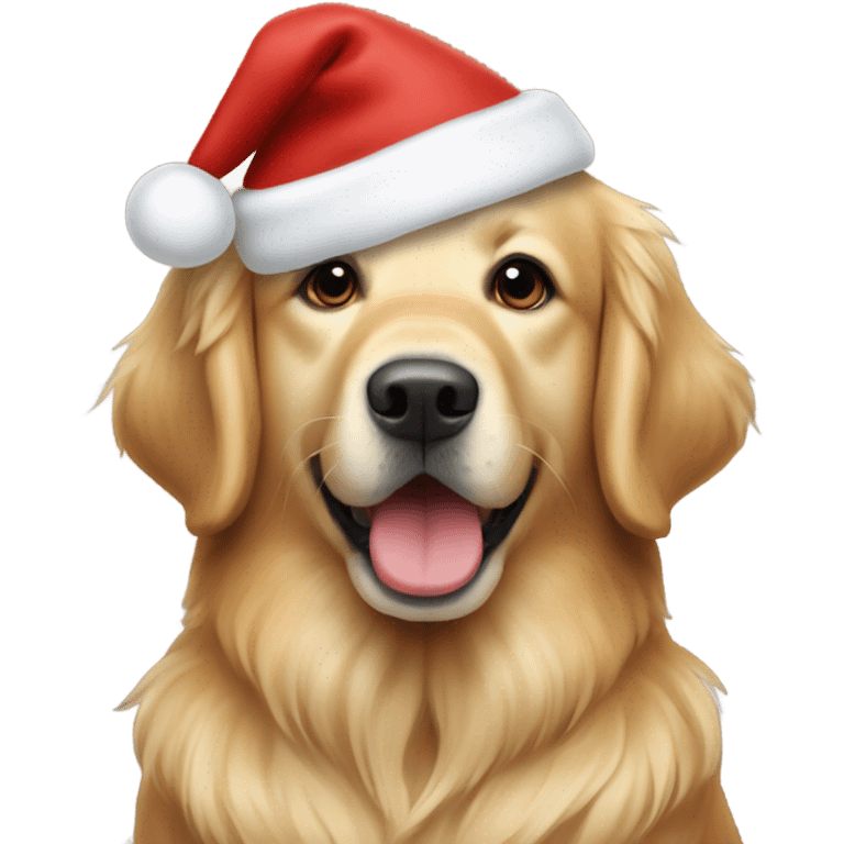 Perro Golden retriver navideño  emoji