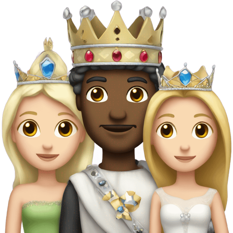 White king and queen holding one prince and two princesses  emoji