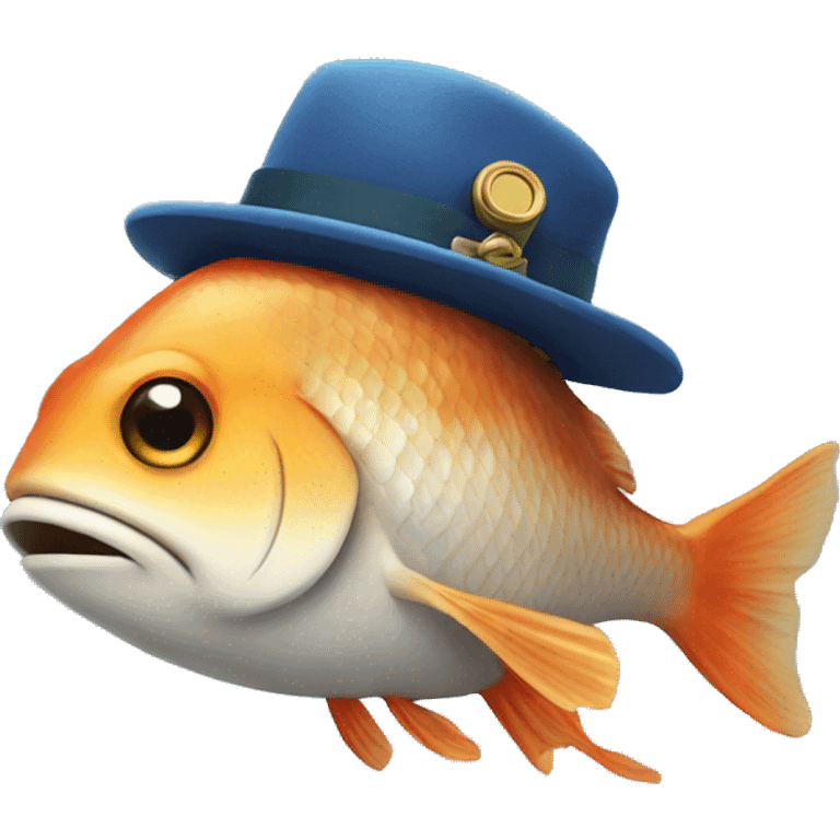 Fish with hat emoji