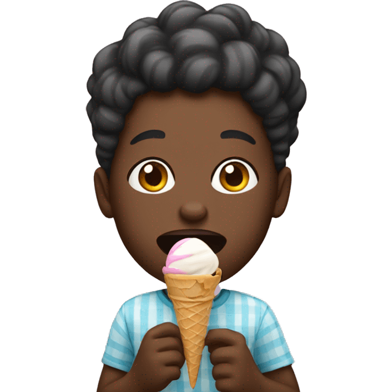 Black person eating ice cream  emoji