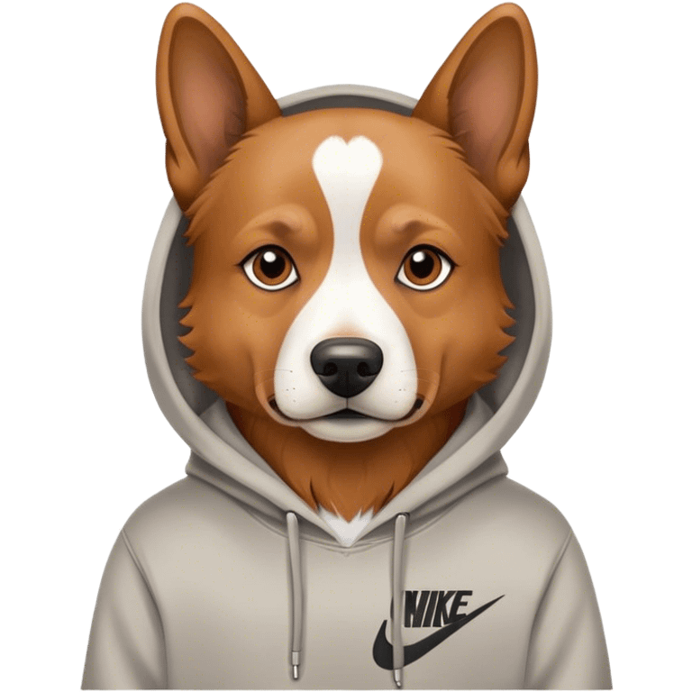 Dog wearing a Nike hoodie emoji