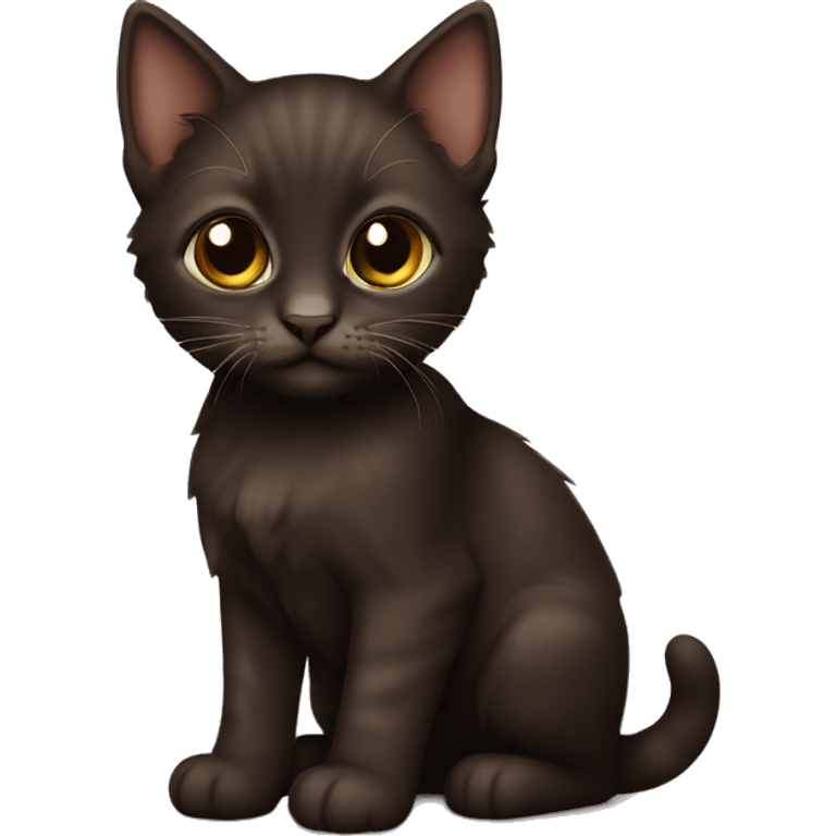 dark brown kitten small emoji