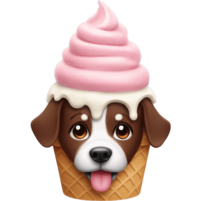 Ice cream with dog emoji