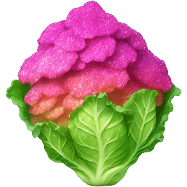 Hot pink ombre lettuce with glitter  emoji