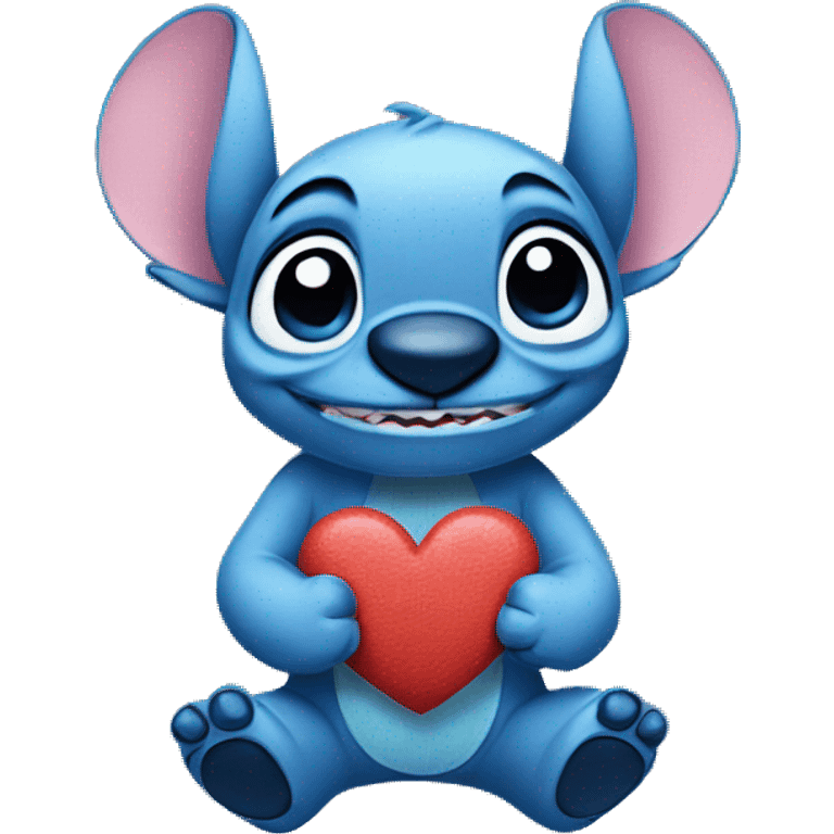 Stitch with heart  emoji