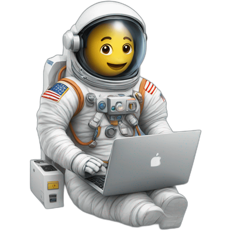 Astronaut writes on a computer emoji