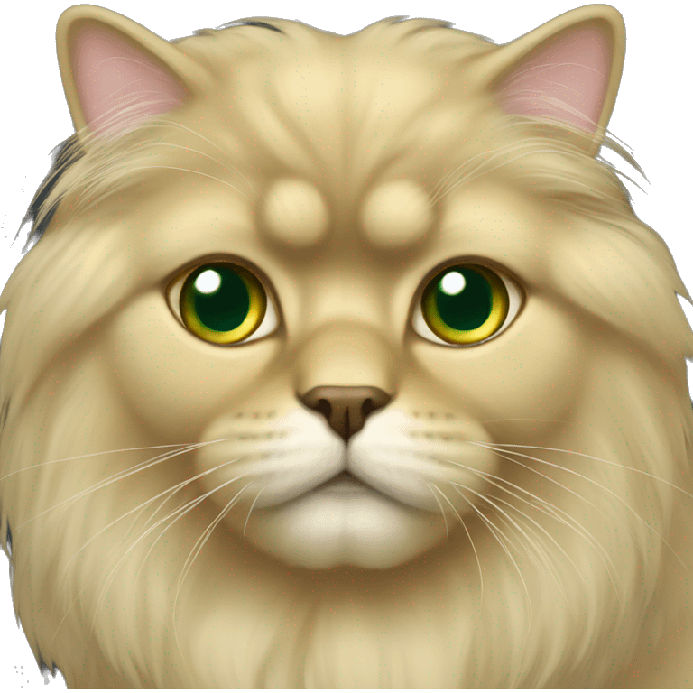 Golden Persian with green eyes emoji