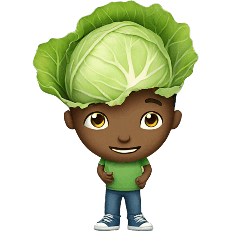 boy with cabbage emoji