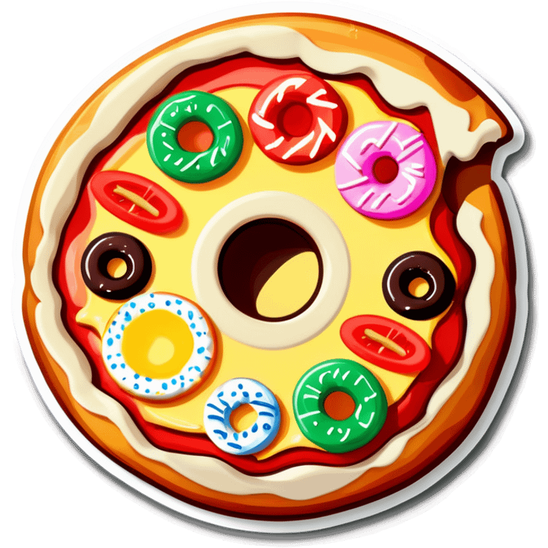 Pizza mix with a doughnut mix with a chip emoji