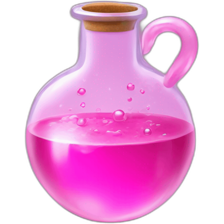 pink magic potion in beker emoji