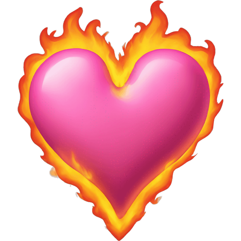 Pink heart on fire emoji