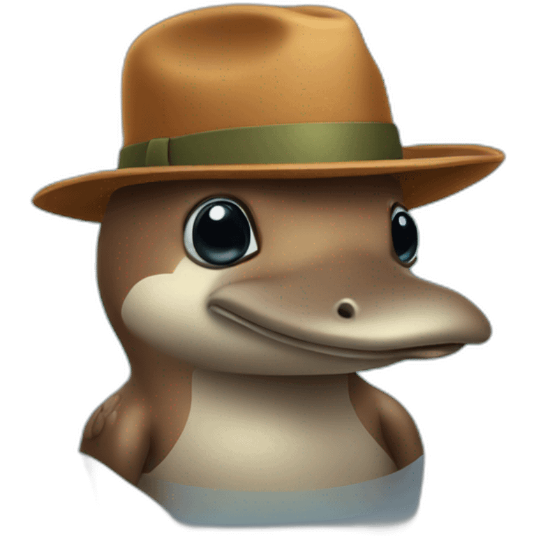 cute Platypus with hat emoji