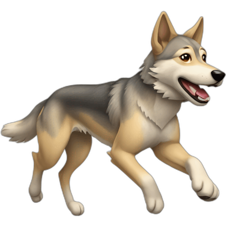 Czechoslovakian wolfdog running   emoji