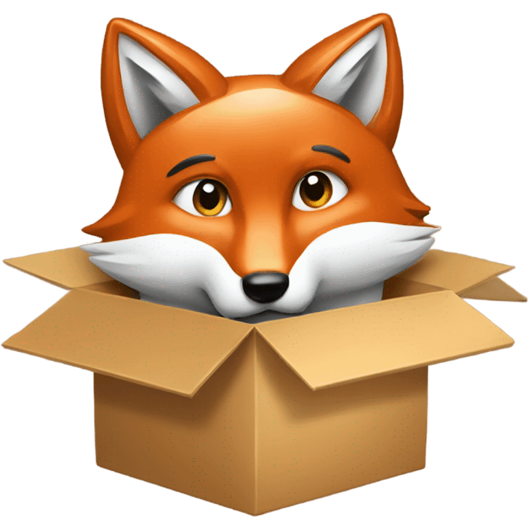 fragile, box, image of fox inside box emoji