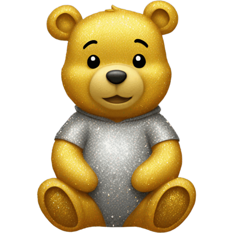 Pooh bear with glitter  emoji