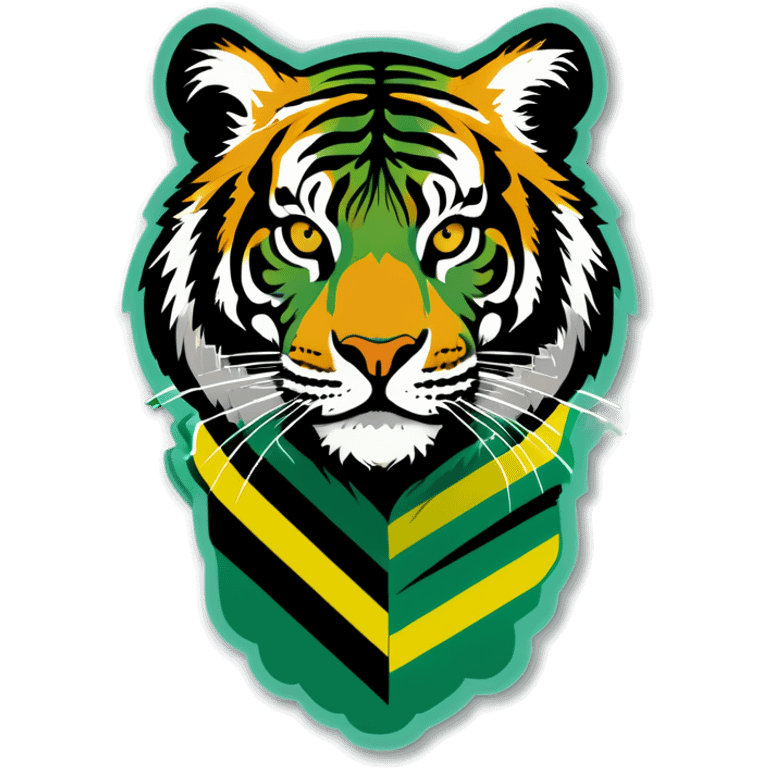 Green tiger with yellow stripes emoji