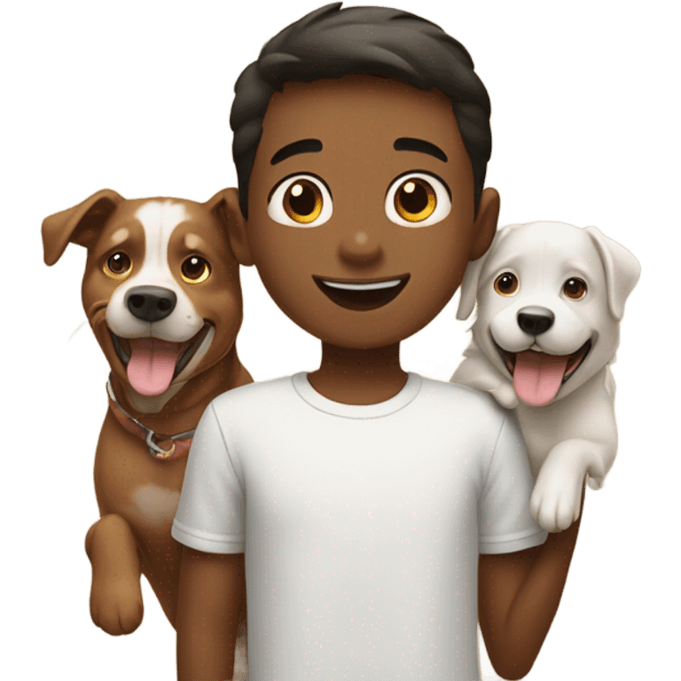 dogs with boy emoji