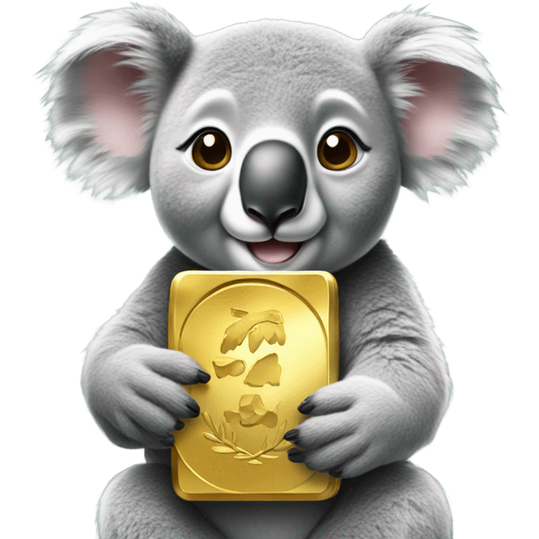 Female Koala with gold bullion  emoji