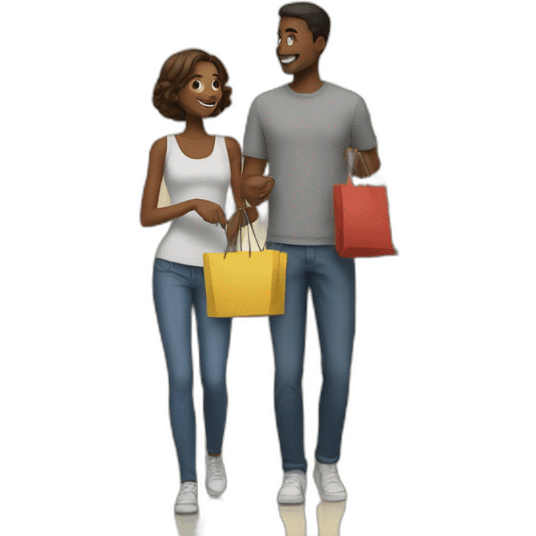 couple shopping together emoji