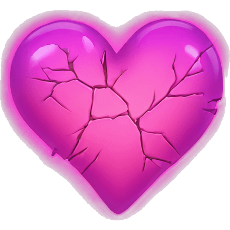 Broken neon heart emoji