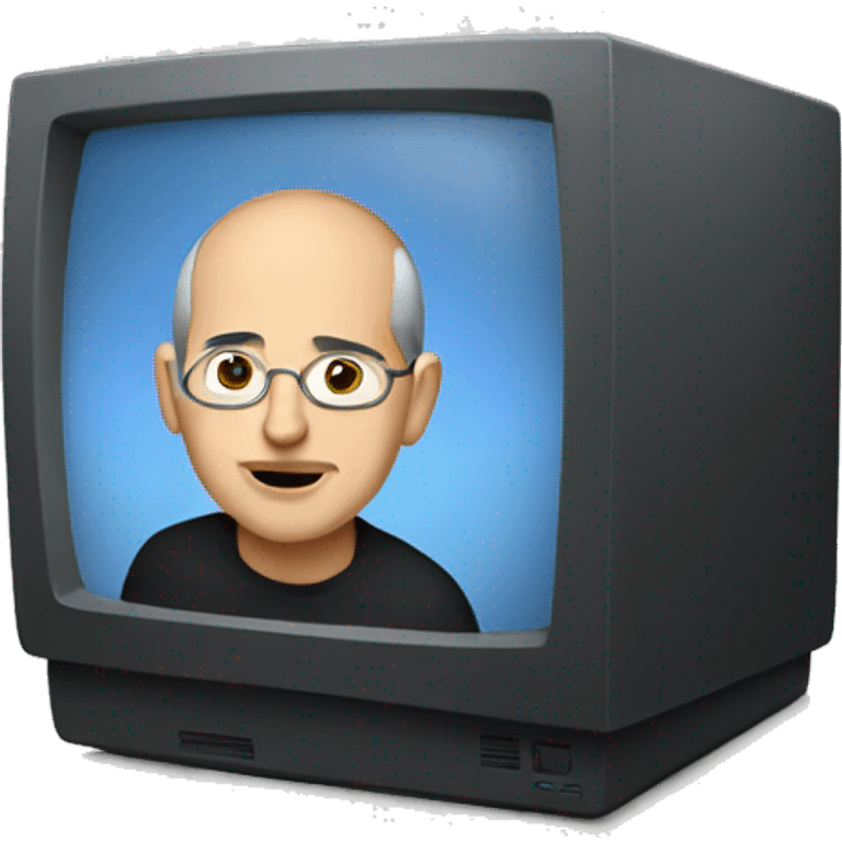  young Steve jobs  with computer emoji