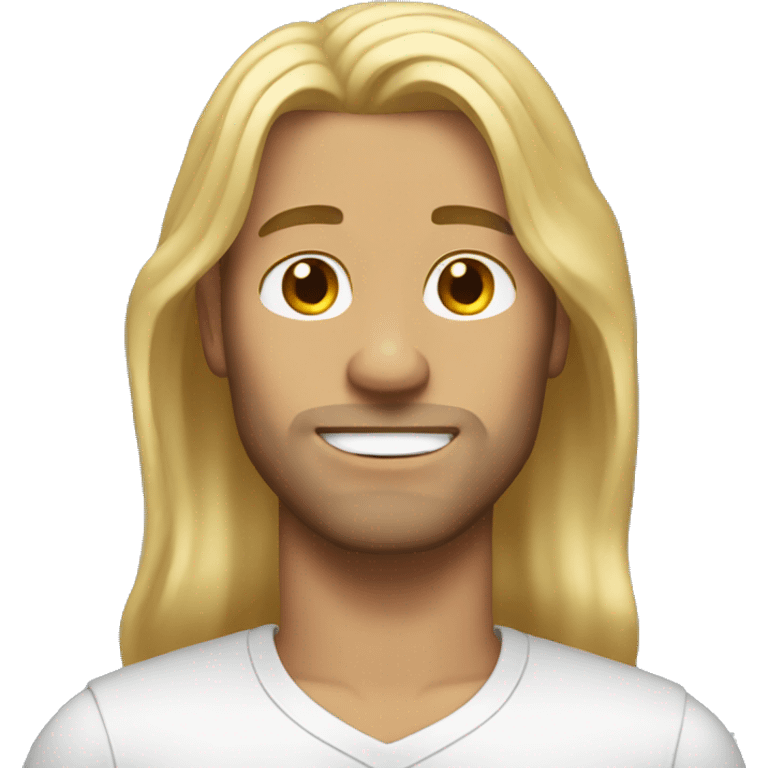 man with long blonde hair and no rizz emoji