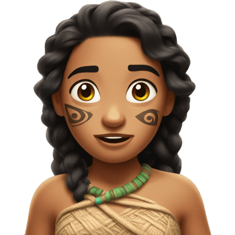 Moana with mad face emoji