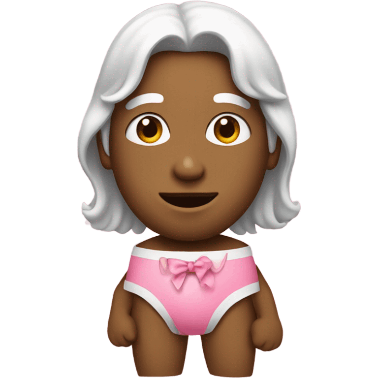 Man in Pink panties with bow emoji