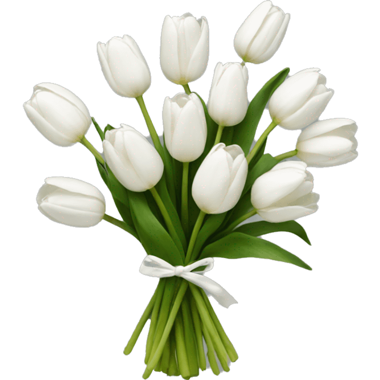 white tulip bouquet  emoji