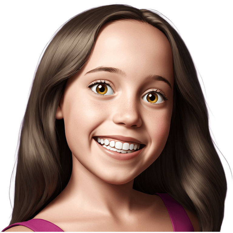 smiling girl portrait capturing joy emoji