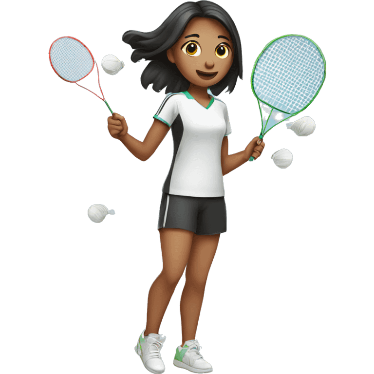 girl playing badminton emoji