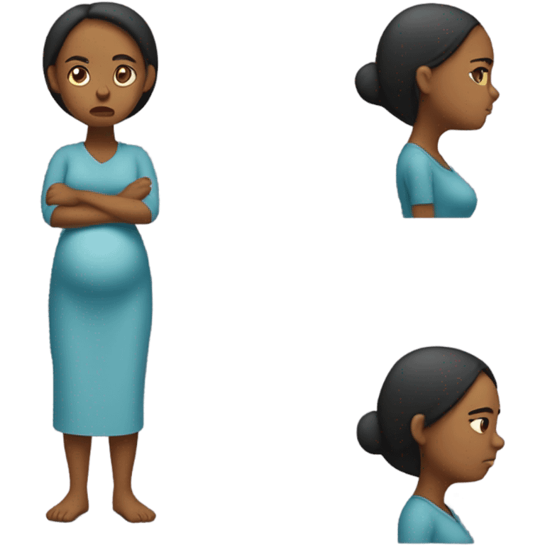 Uncomfortable and angry pregnant woman emoji