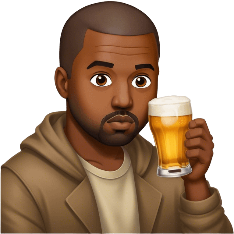 kanye west drinking beer emoji