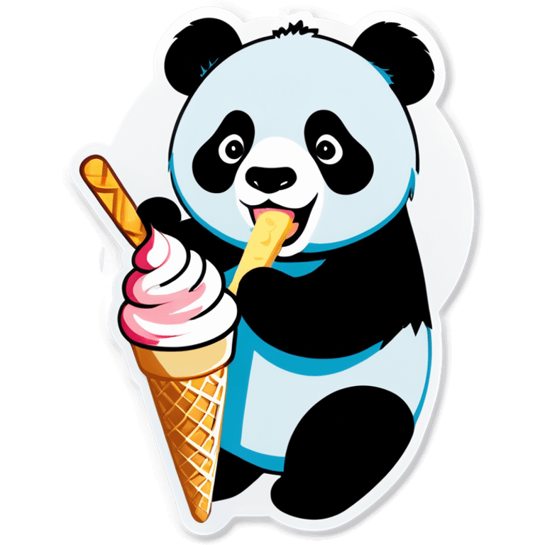 Panda eating ice cream emoji