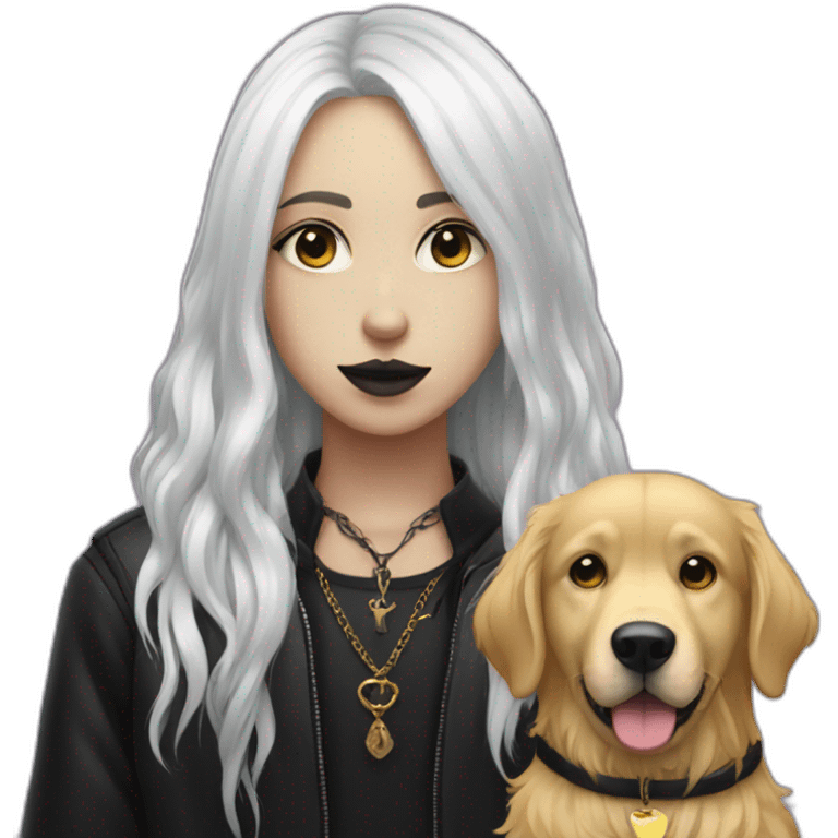 goth girl and golden retriever man emoji