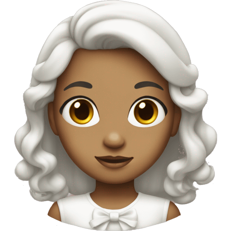 girl with white bow in her hair  emoji