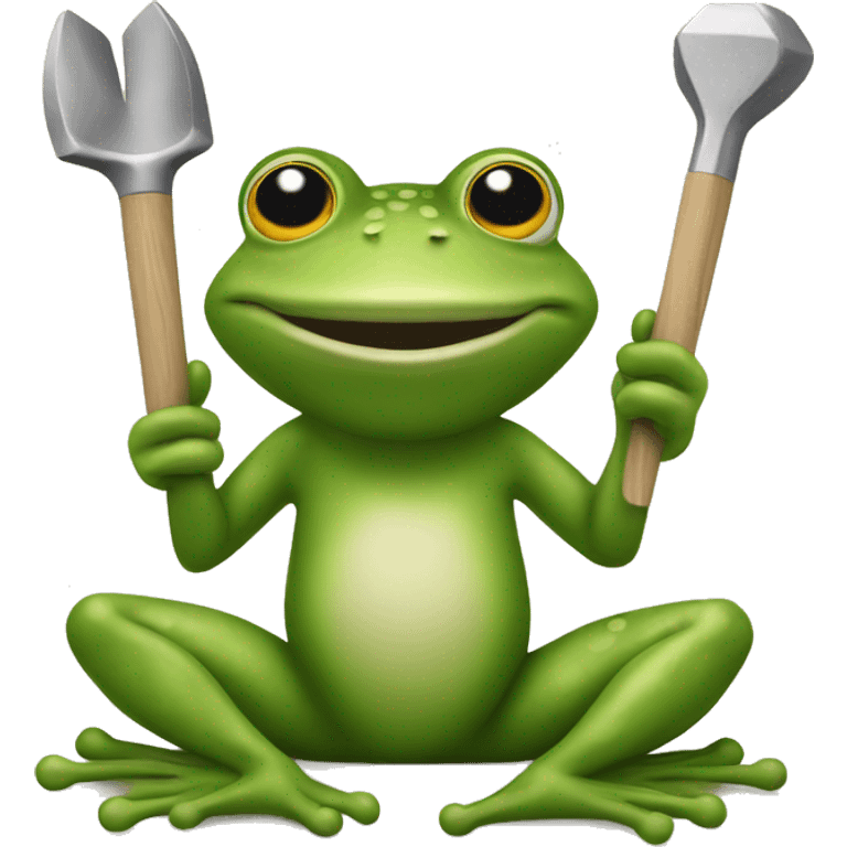 Frog with ceramics tools  emoji