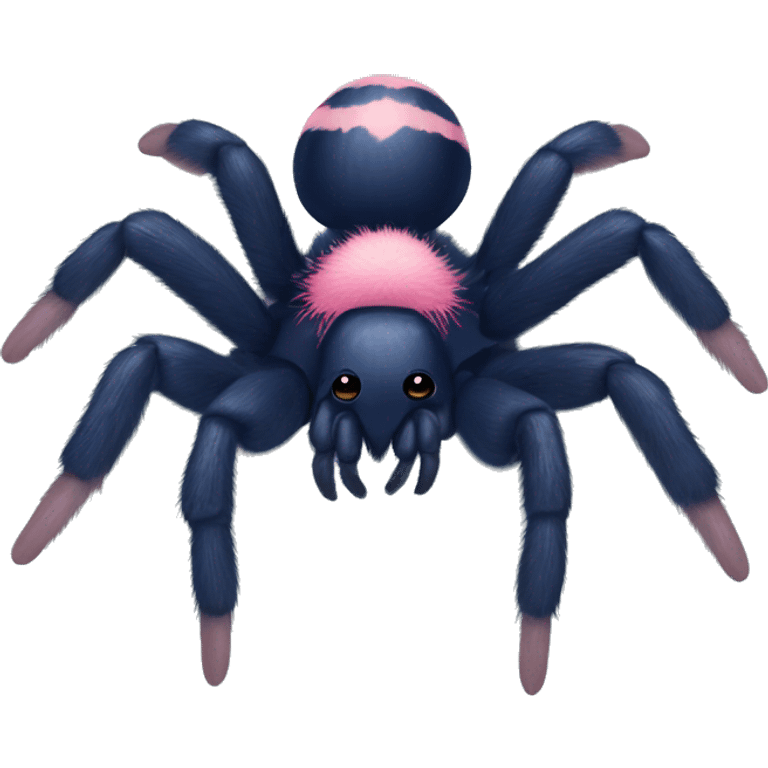 navy blue and rose pink colored tarantula   emoji