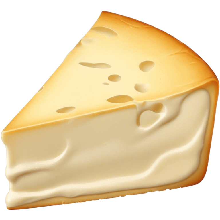 Cinematic Realistic Brie Cheese Emoji, featuring a creamy, soft-ripened cheese with a delicate rind rendered with lifelike detail and inviting, natural lighting. emoji