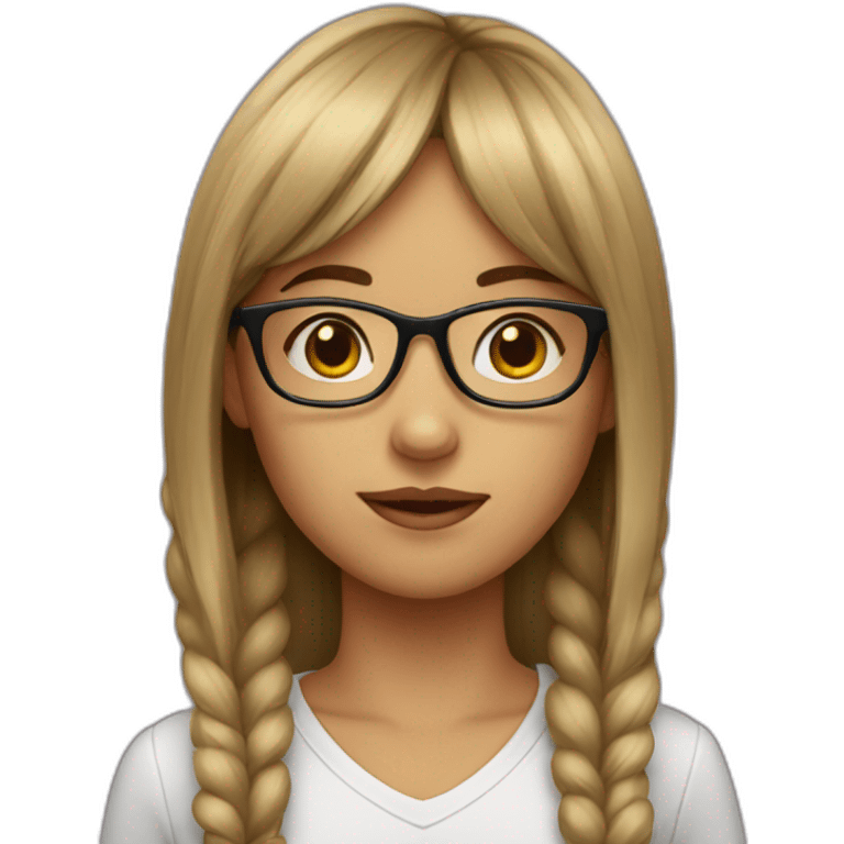 girl,wearing glasses,bangs emoji