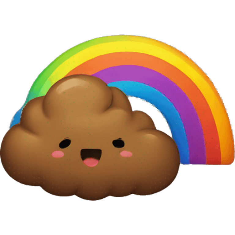 Poop farting out a rainbow  emoji