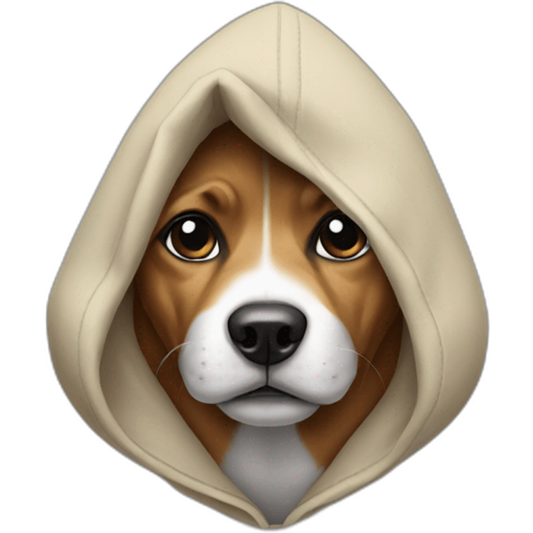 Dog wearing a hoodie emoji