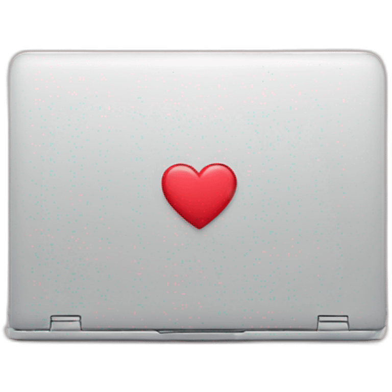 Laptop with heart hands emoji emoji