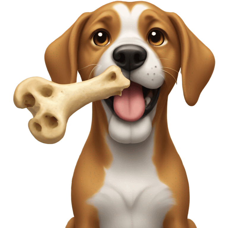  Dog eating bone  emoji