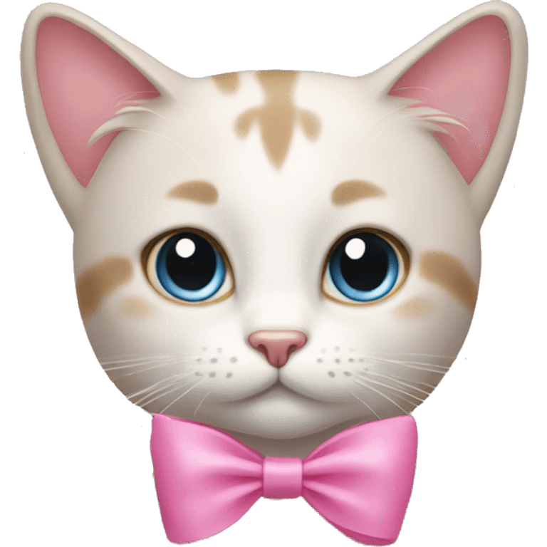 Cat with pink bow emoji