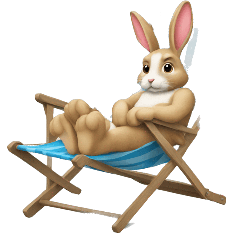 rabbit sitting deckchair emoji