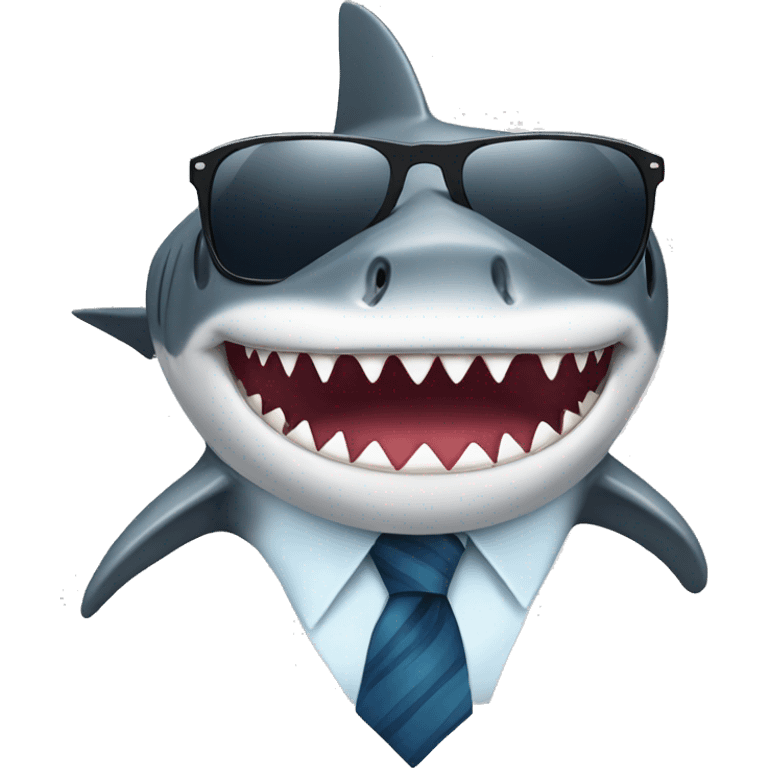 shark with sunglasses and a tie emoji