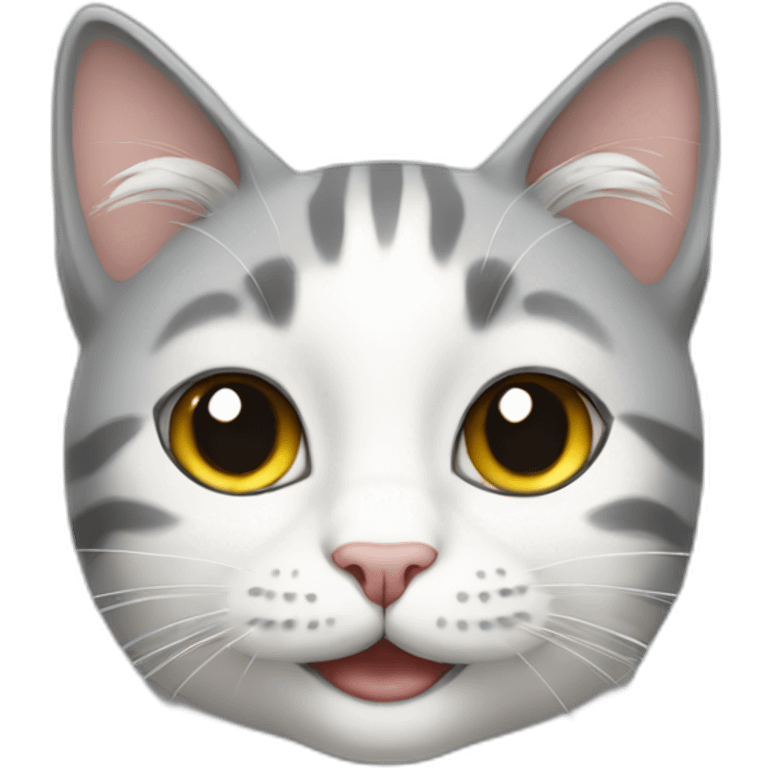 smile-white and gray-cat emoji