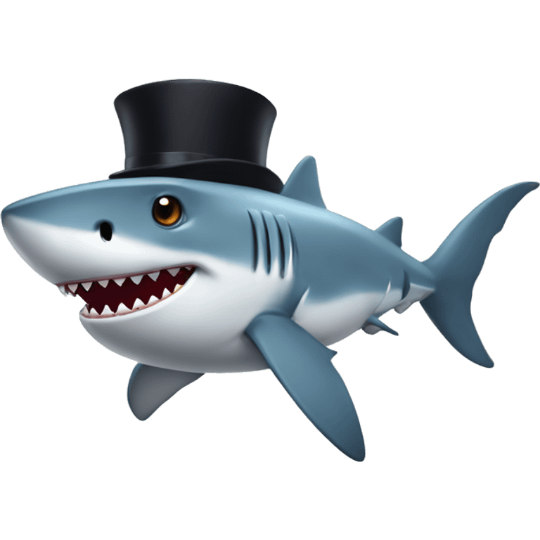 Shark with tophat emoji