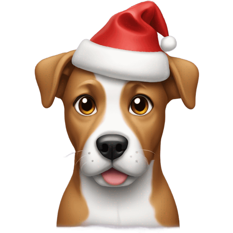 dog with christmas hat emoji